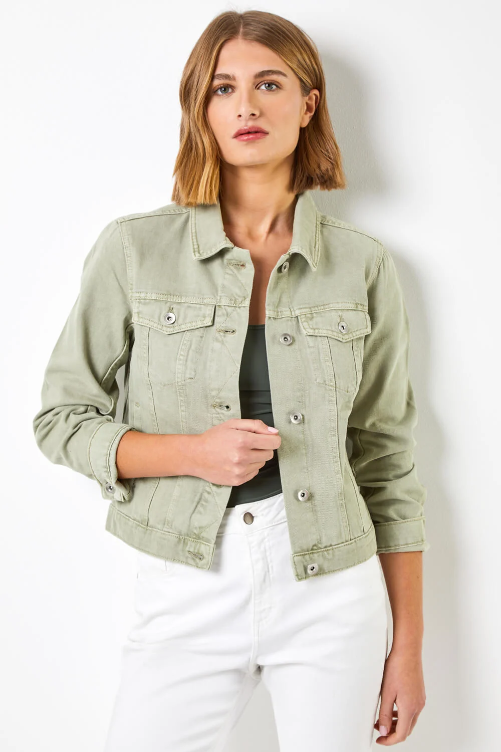 Sage Classic Cotton Denim Jacket