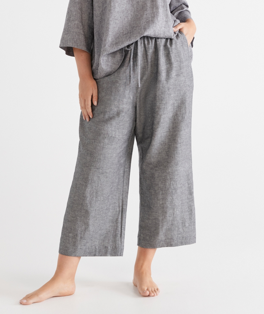 LINEN BLEND 3/4 PANT