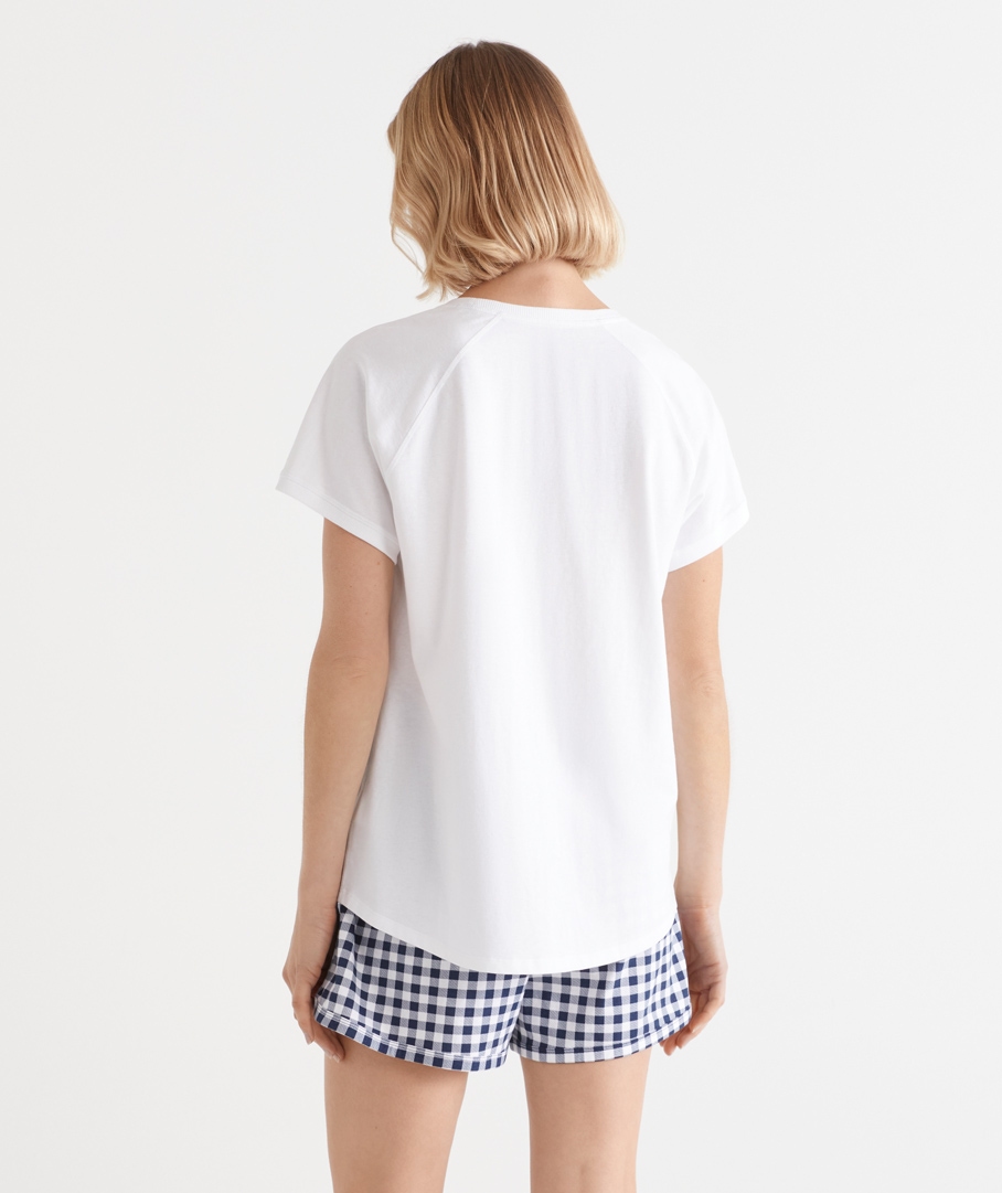 Contrast Short Sleeve Pyjama Top