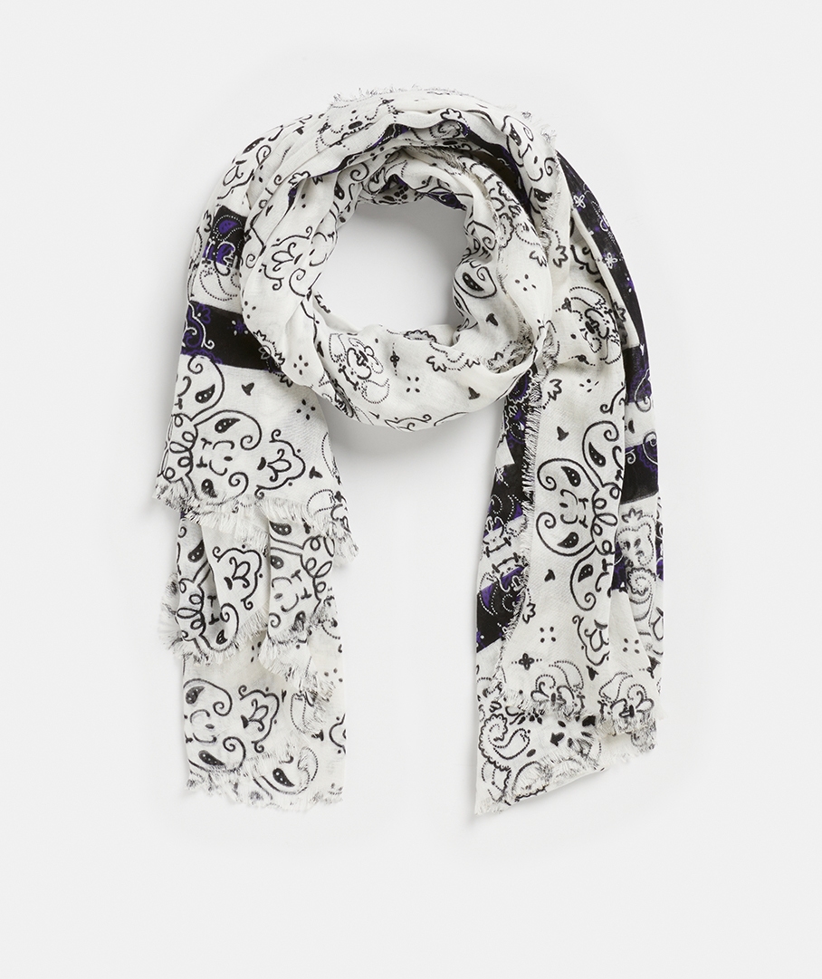 Linear Paisley Print Scarf