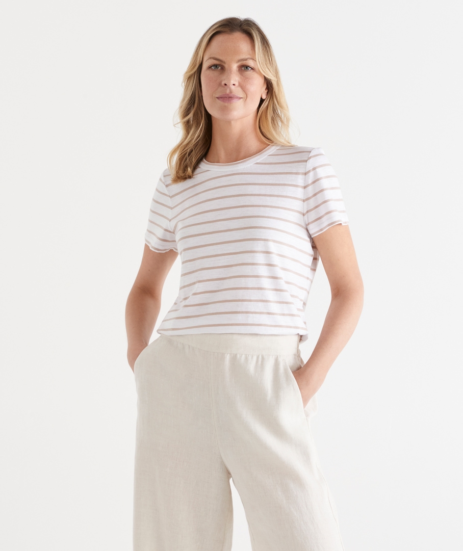 Stripe Slub Crew Tee
