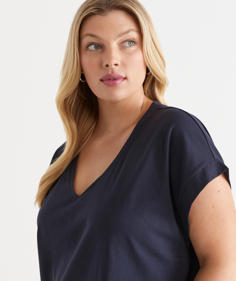 V Neck Jersey Dress