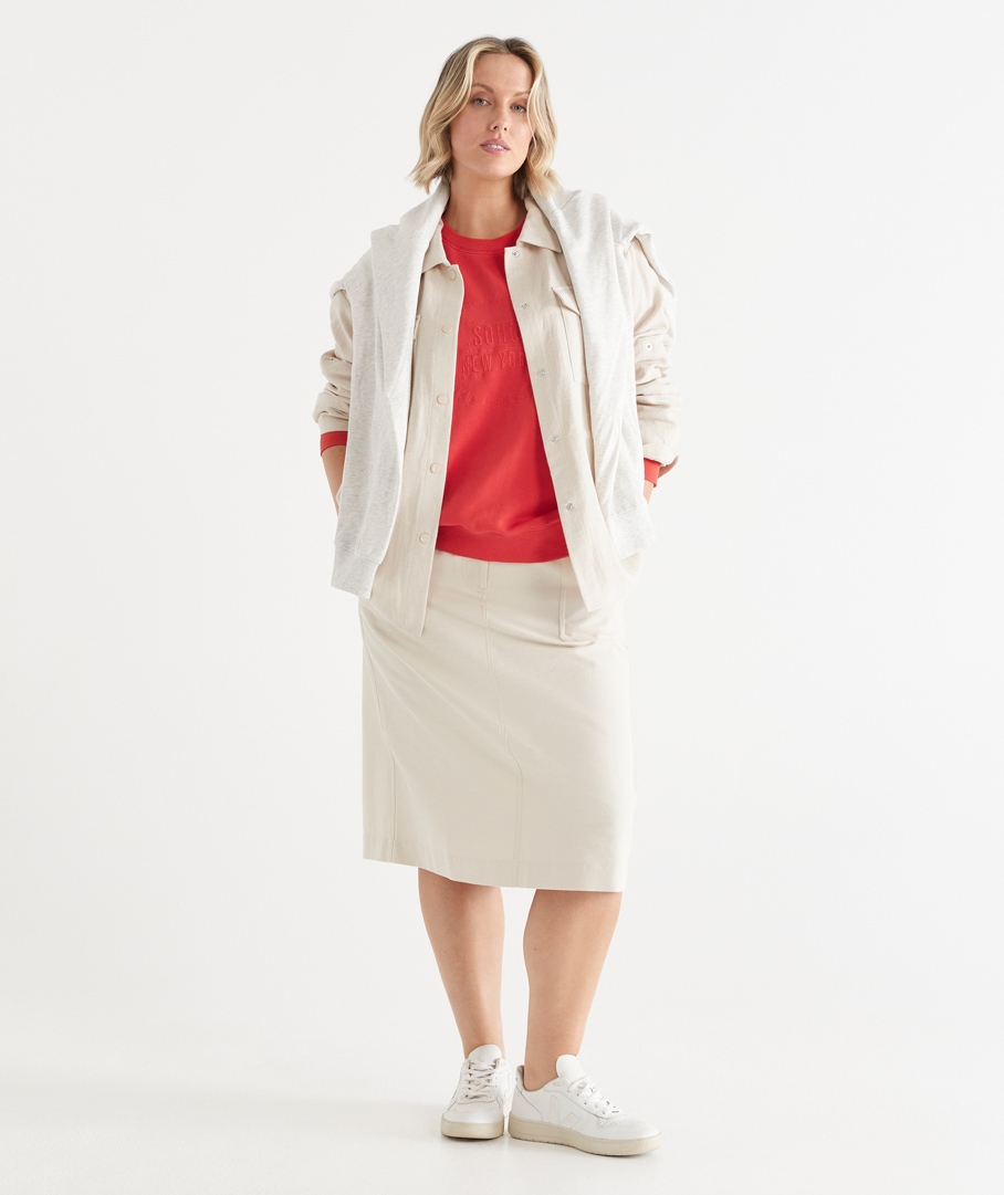 Mid Length Side Pocket Skirt
