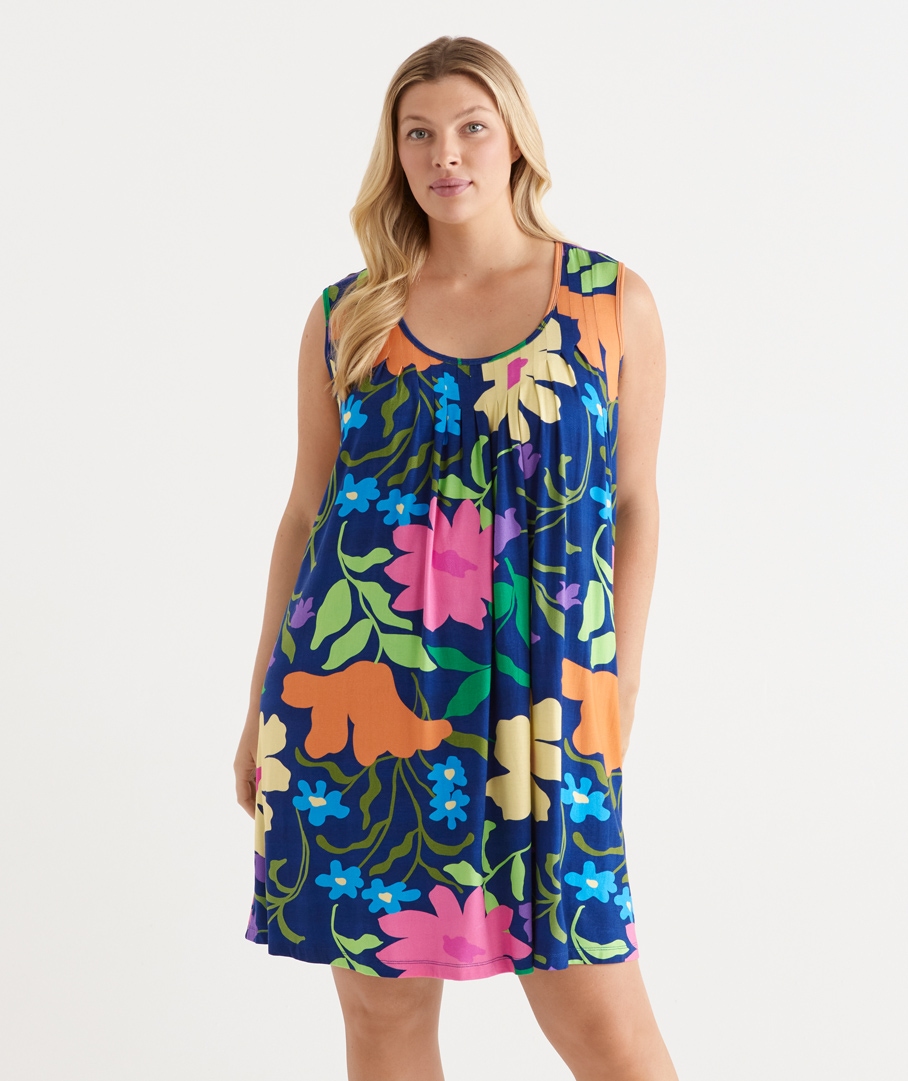 MODERN FLORAL SLEEVELESS NIGHT