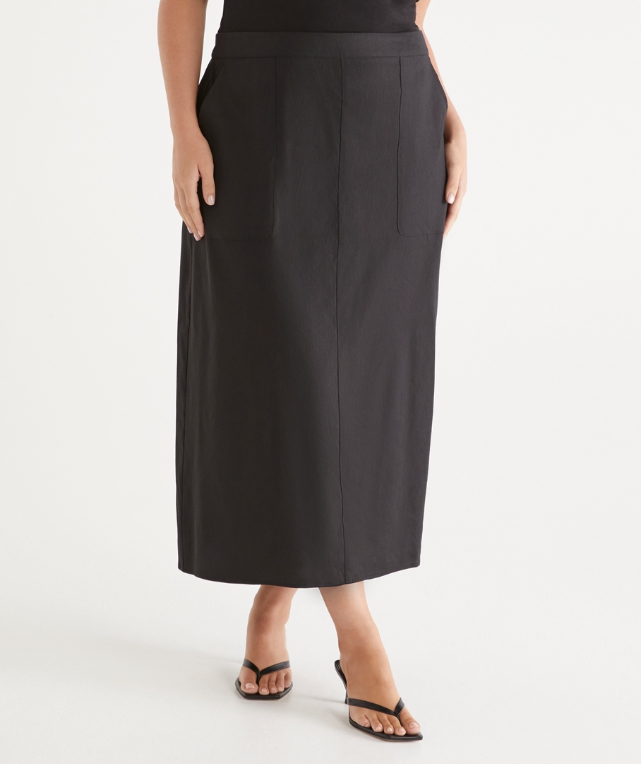 Stretch Column Midi Skirt