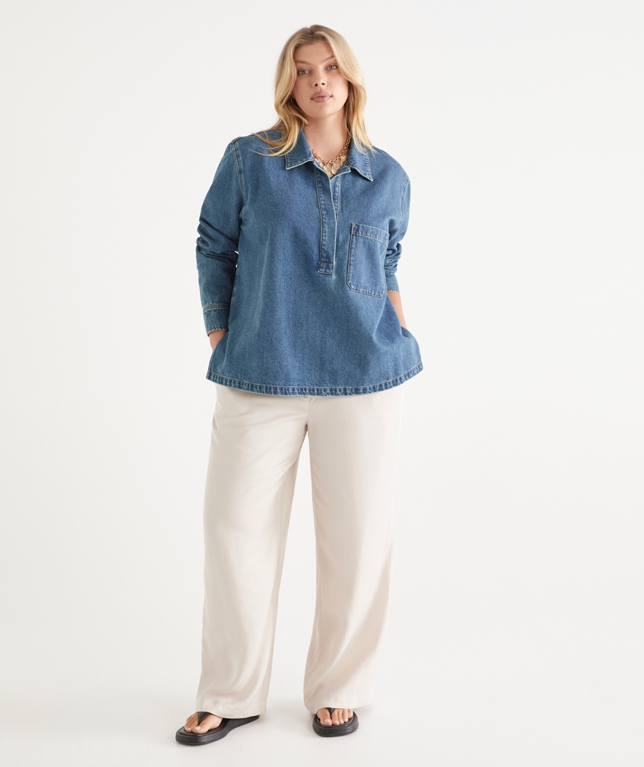 Wide Leg Elasticated Waist Pant