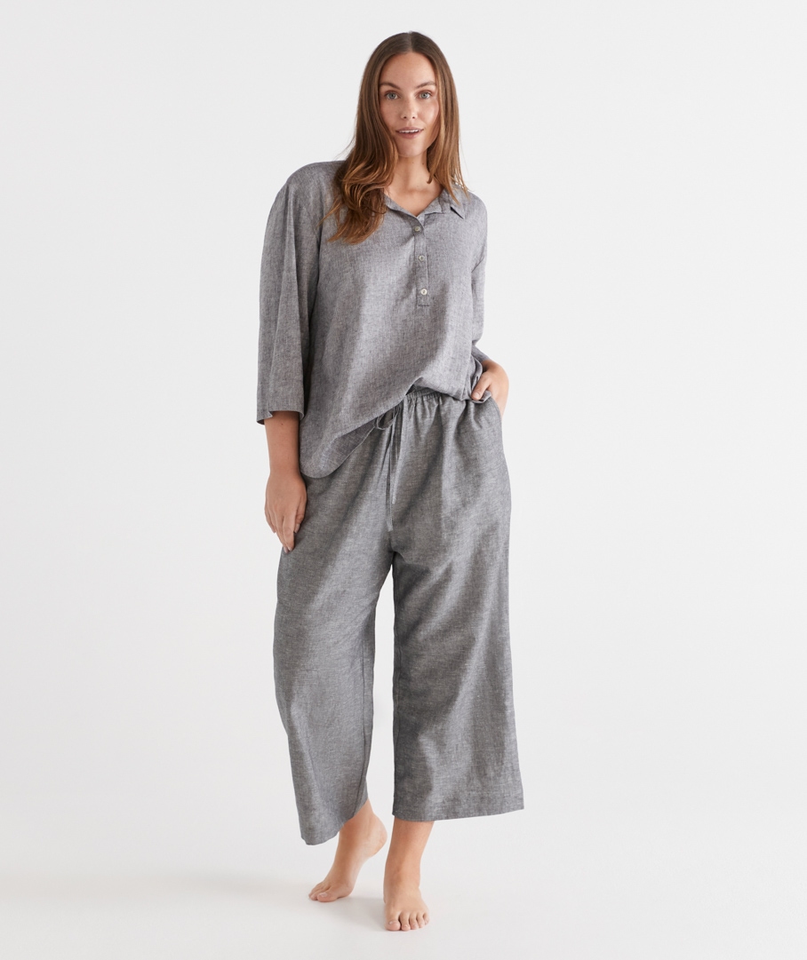 LINEN BLEND 3/4 PANT
