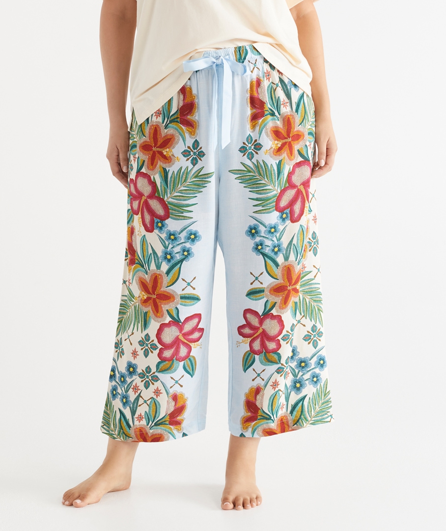 Placement Floral Print 3/4 Pyjama Pant