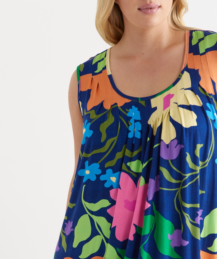 MODERN FLORAL SLEEVELESS NIGHT