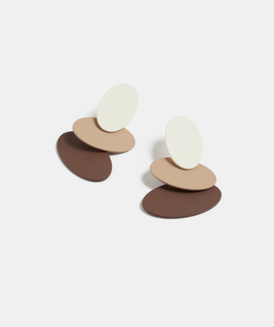 Cappuccino Matte Tier Drop Earrings