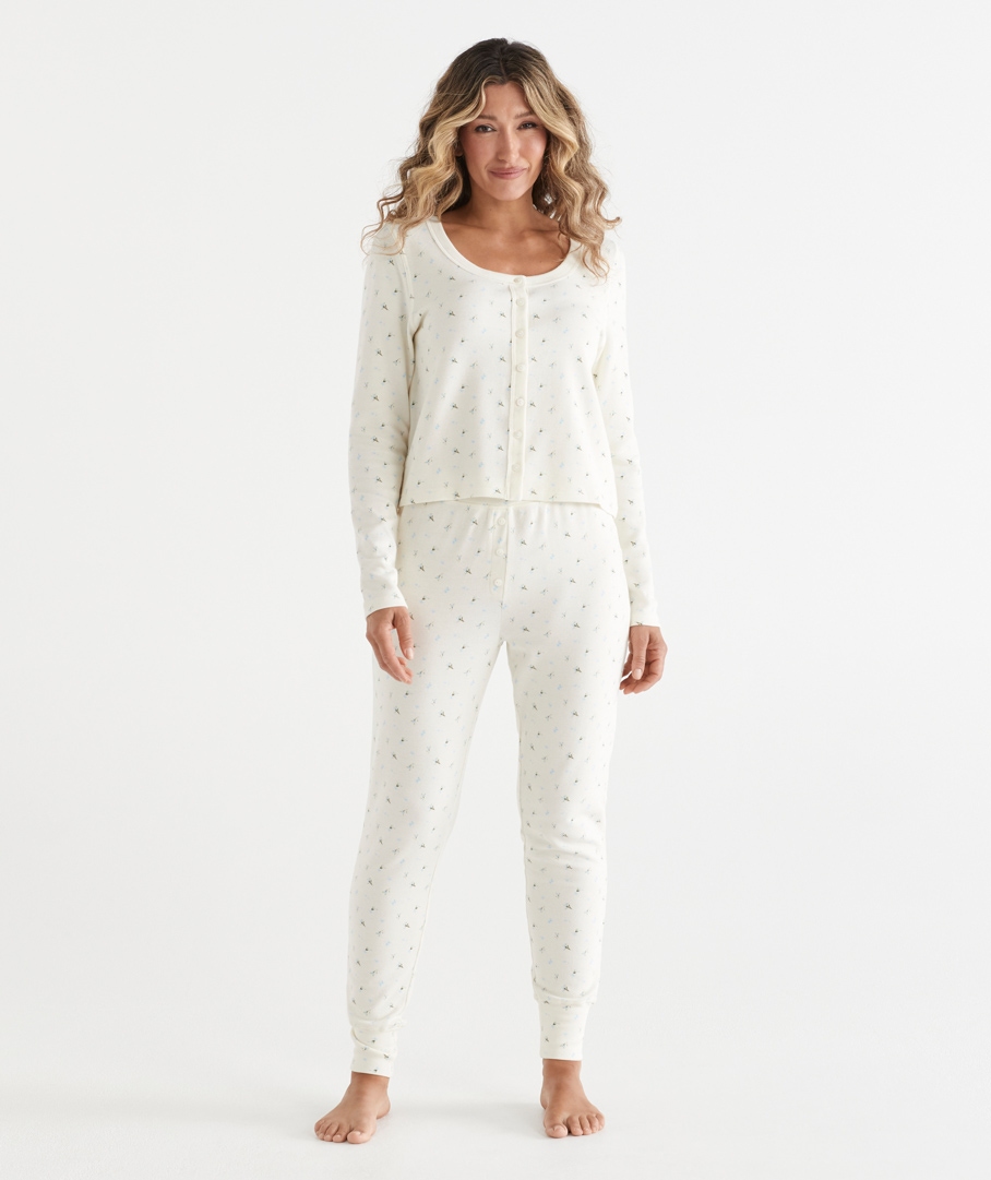 Ditsy Floral Waffle Pyjama Jogger