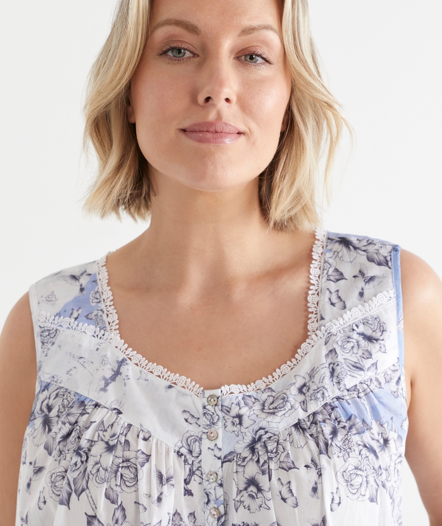 Sleeveless Lakeside Toile Nightie