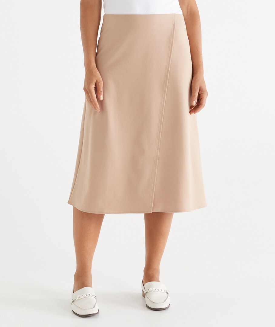 Wrap A-Line Midi Skirt