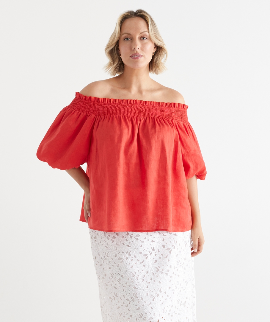 Short Sleeve Off The Shoulder Top