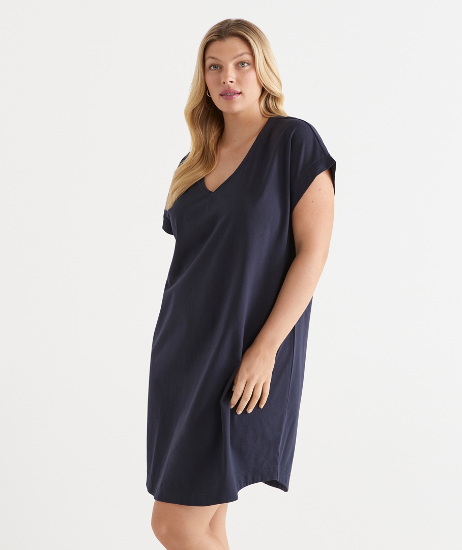 V Neck Jersey Dress
