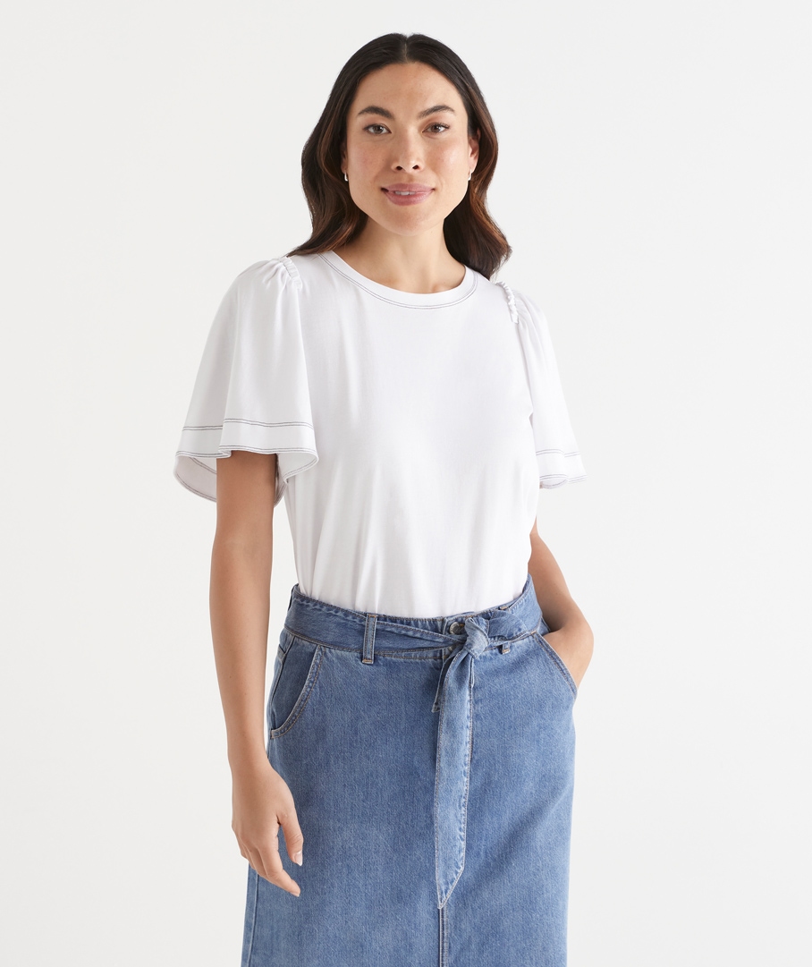 Contrast Stitch Top