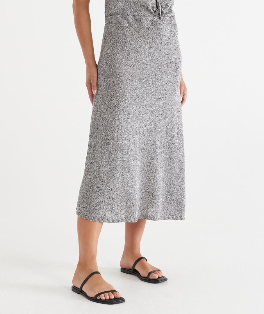 Speckled Knit Midi Skirt