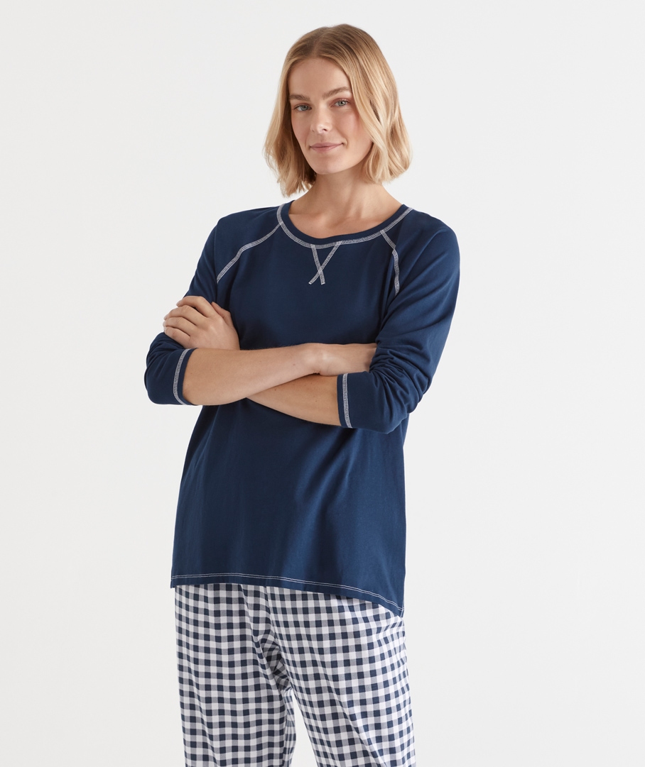 Long Sleeve Contrast Pyjama Top
