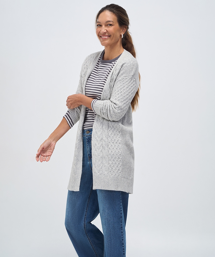 Longline Cable Cardigan