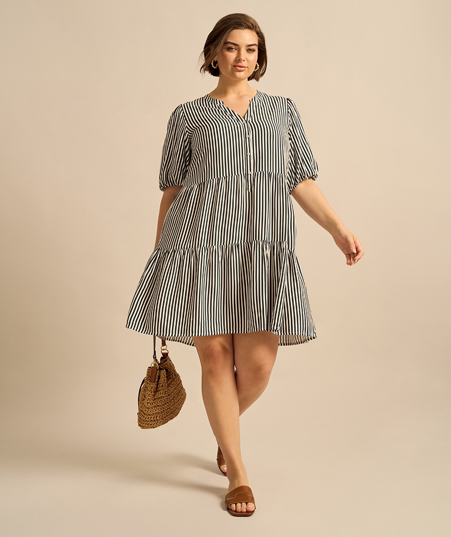 Textured Viscose Print Dress