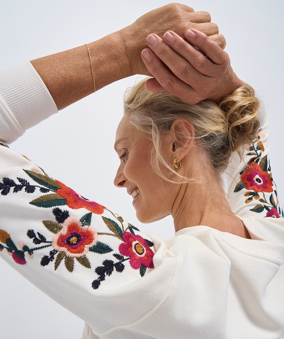 Embroidered Fleece Sweatshirt