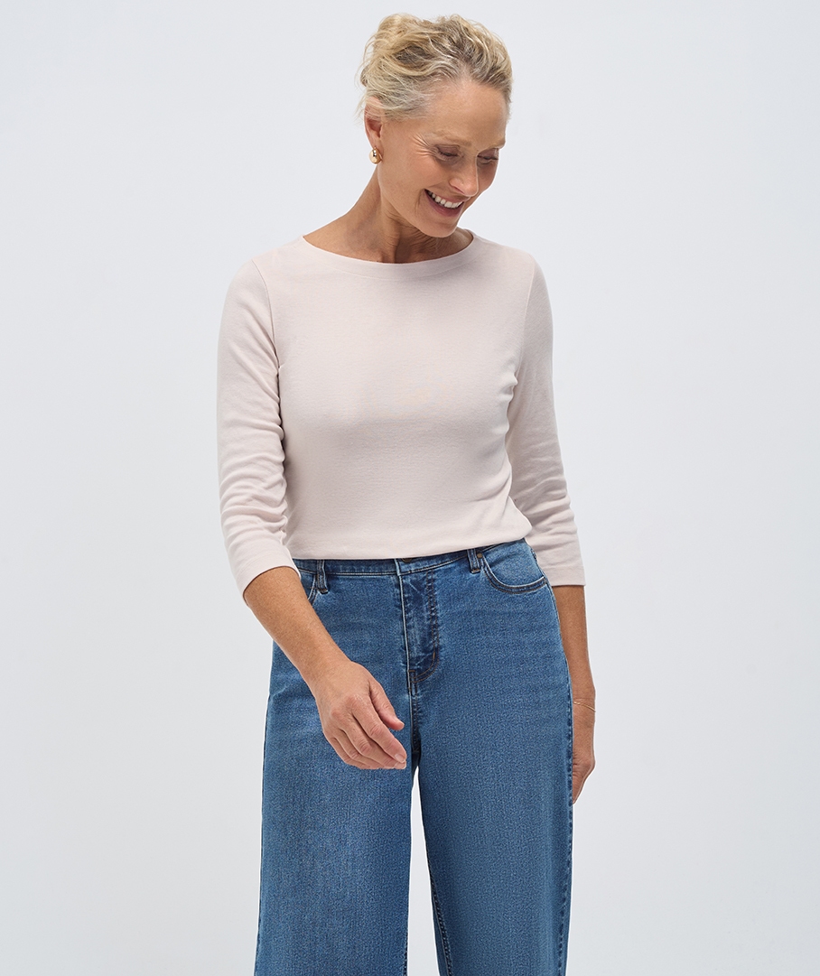 Classic Boat Neck Rib Tee
