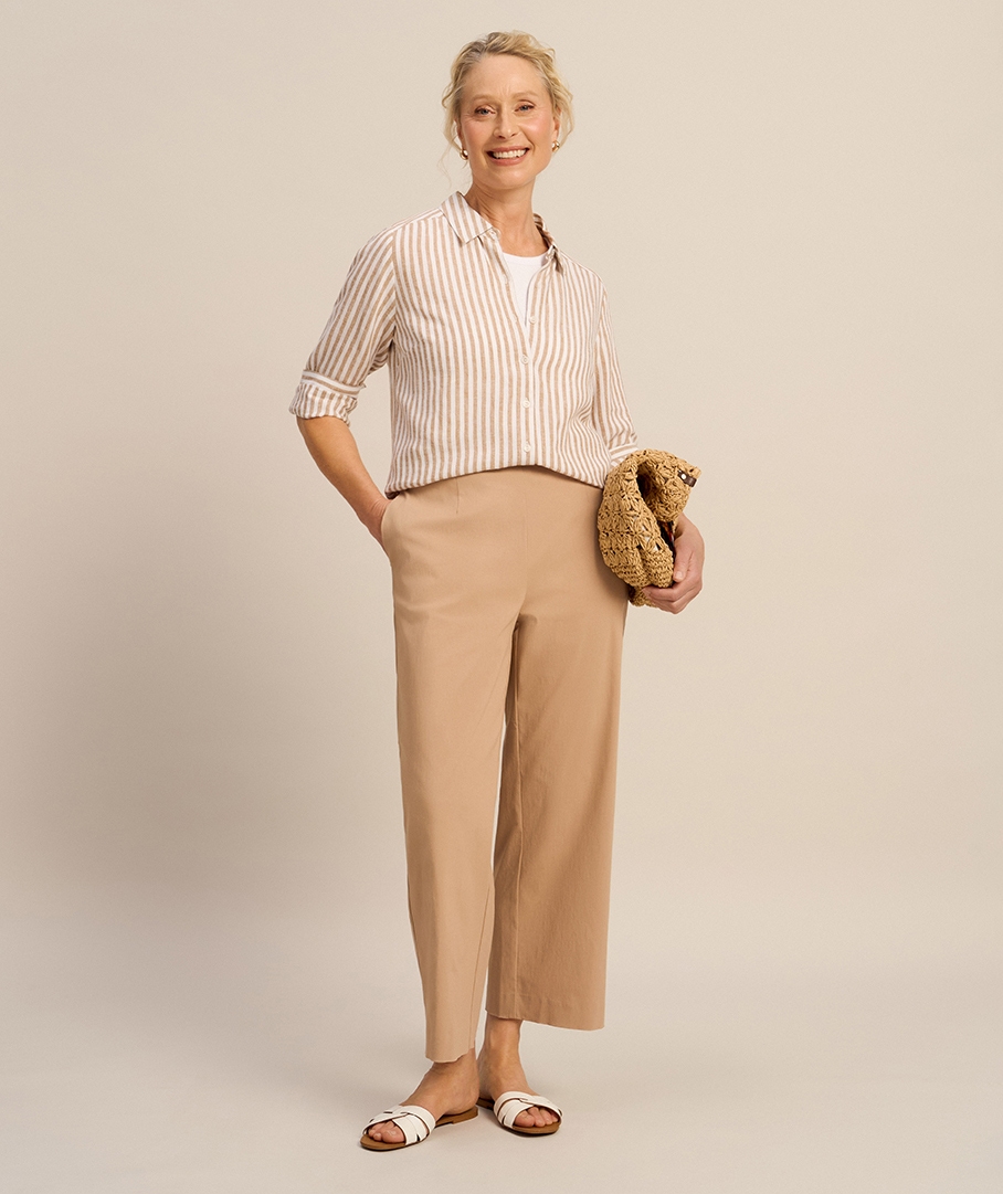 The Essential Linen Blend Stripe Shirt