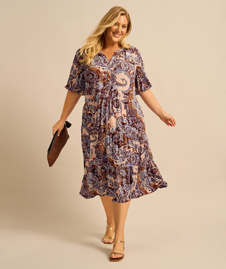 Textured Print Dress