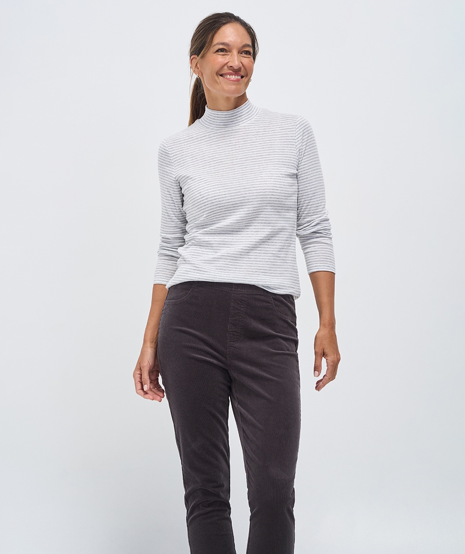 Classic Mock Neck Rib Tee