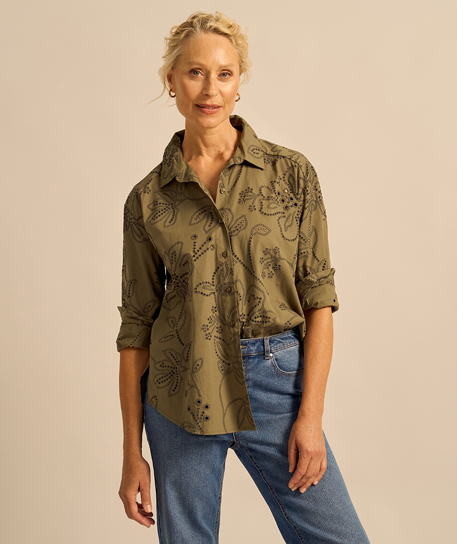 Cotton Embroidered Shirt