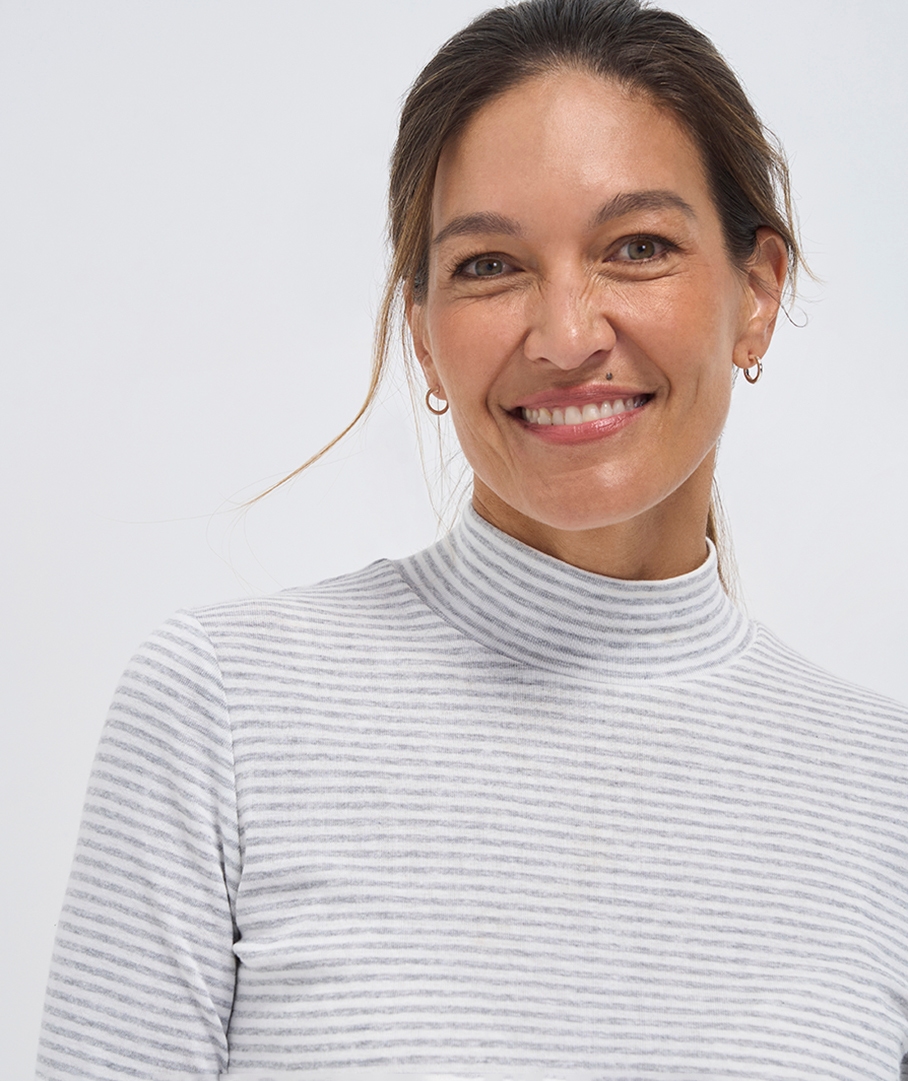 Classic Mock Neck Rib Tee