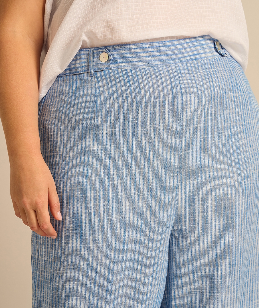 Linen Blend Stripe Culotte