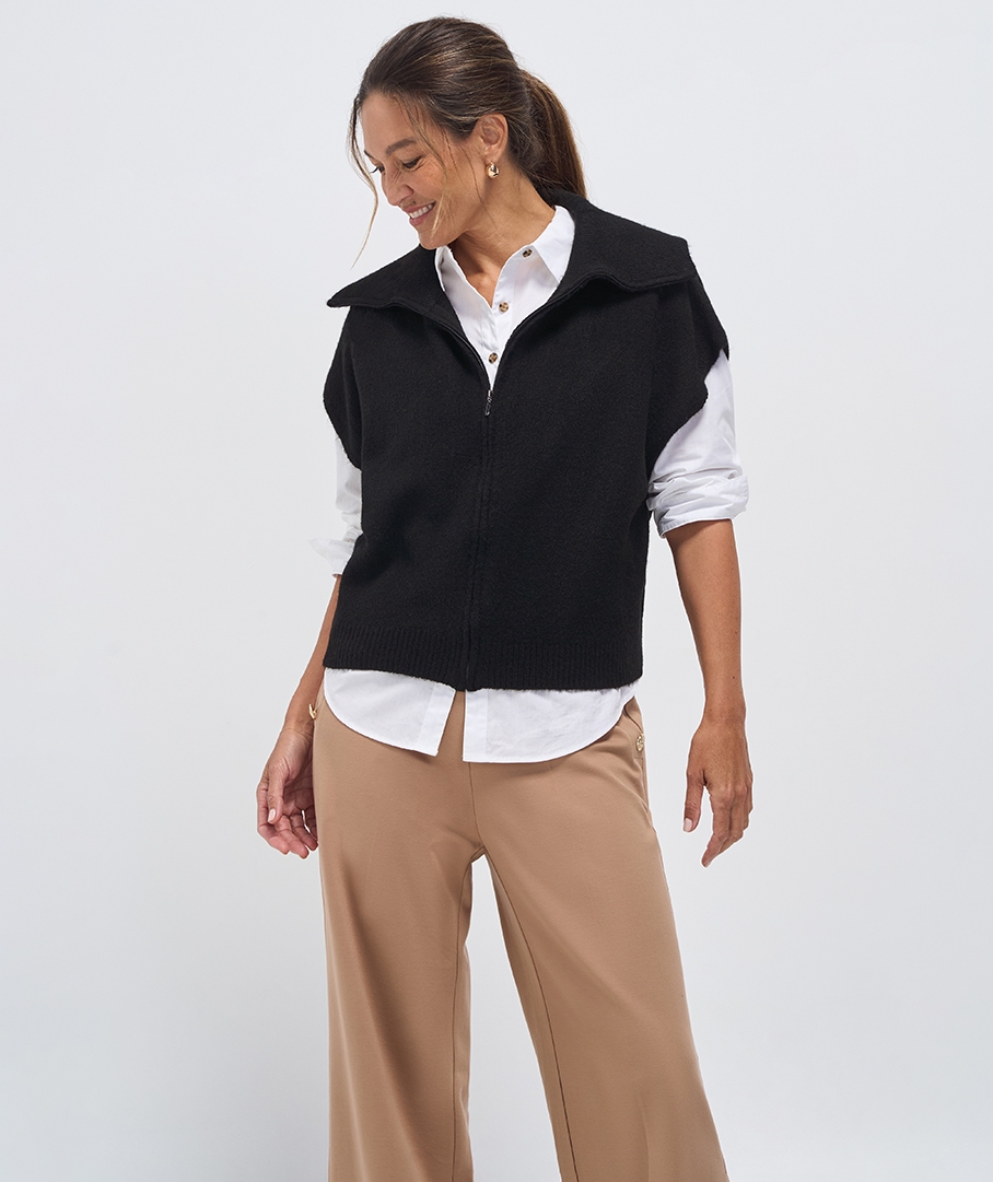 Extended Sleeve Zip Cardigan