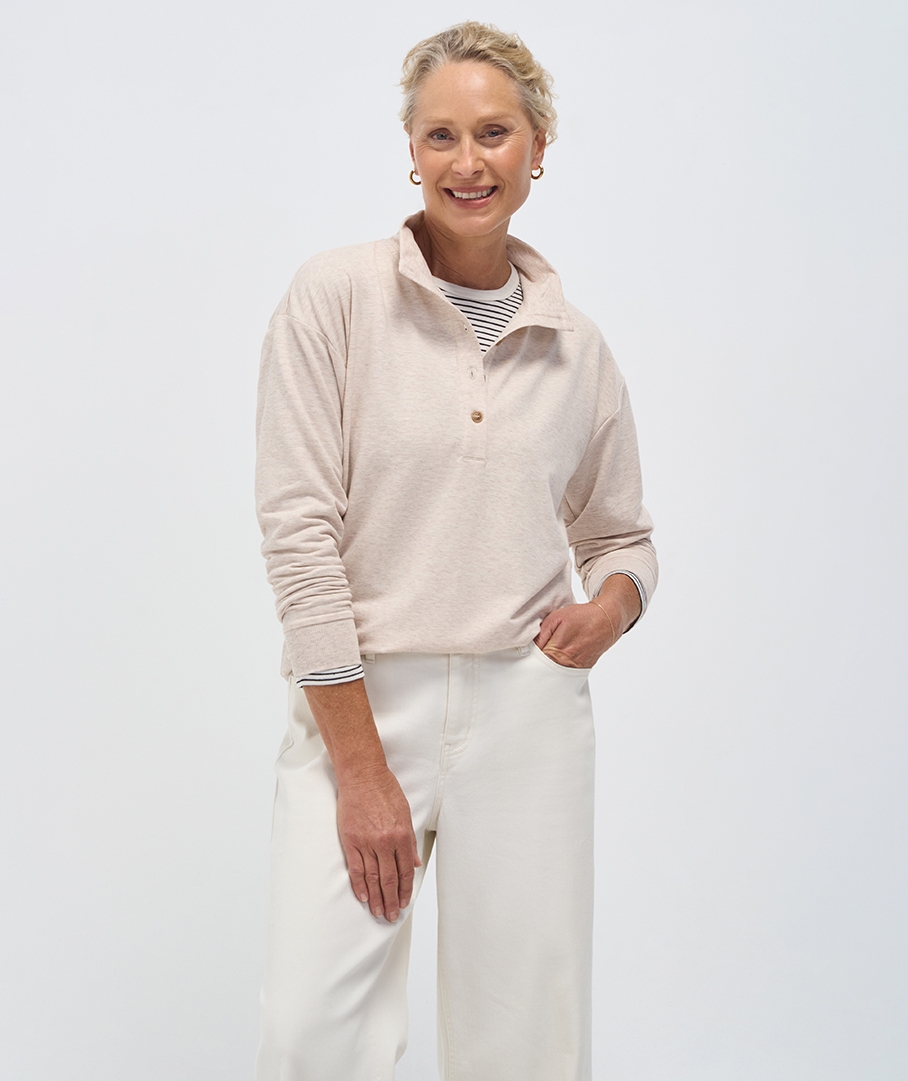 Lightweight Funnel Neck Sweatshirt