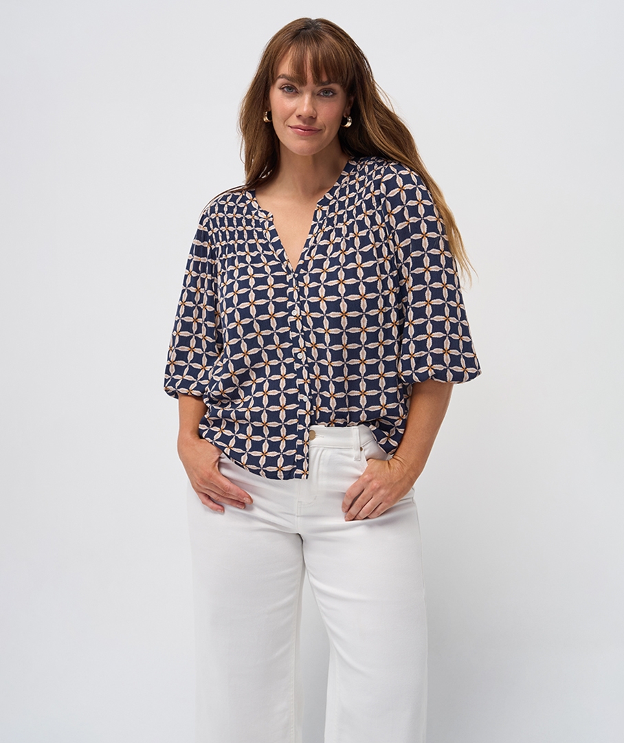 Textured Print Top
