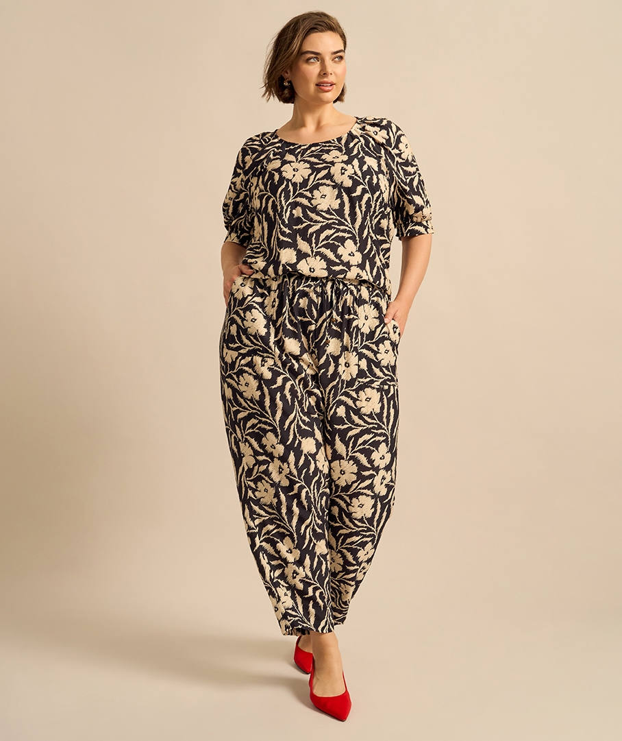 Textured Relaxed Print Pant