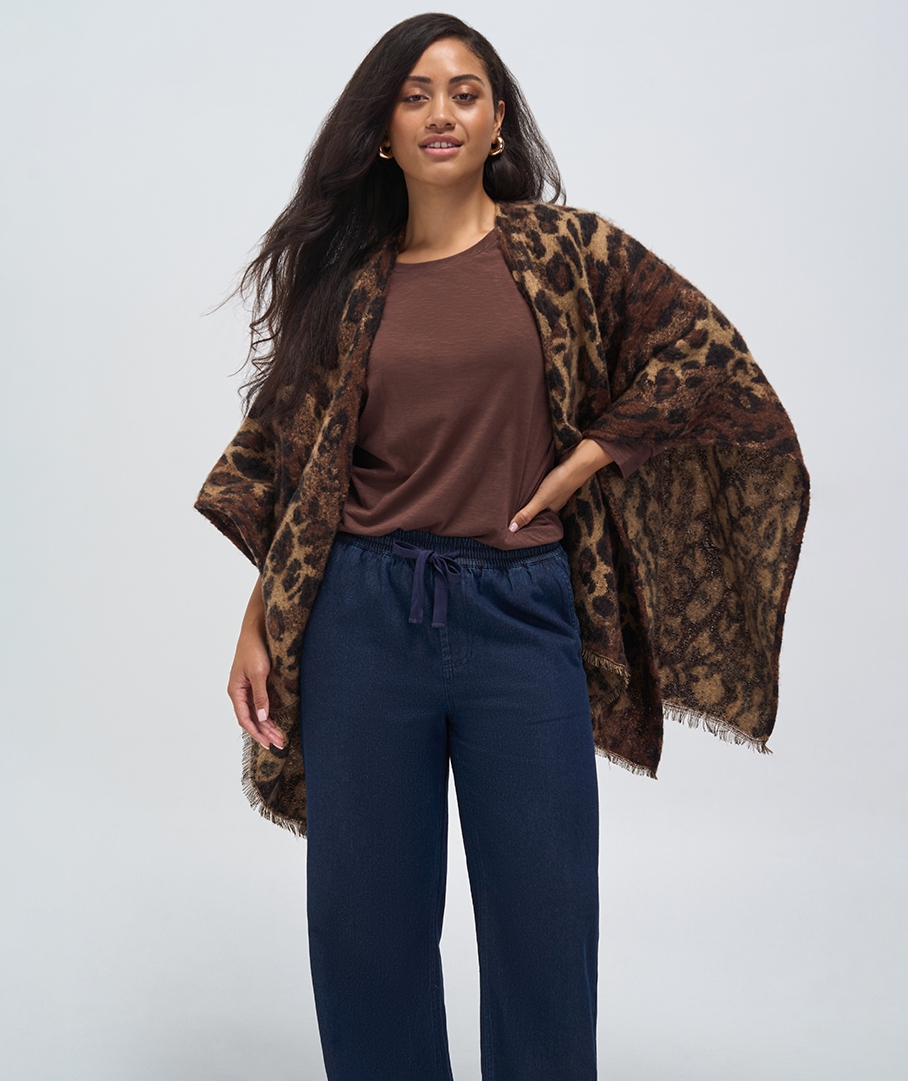 Brushed Print Cape