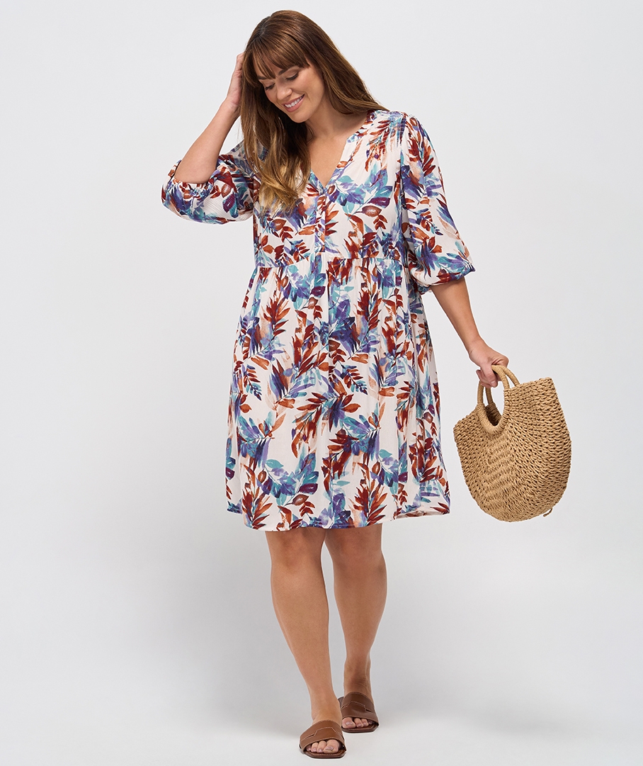 Textured Print Dress