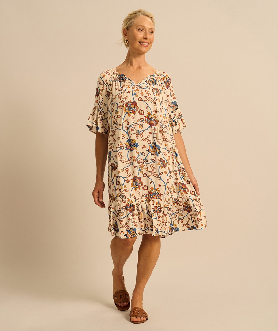 Textured Print Dress