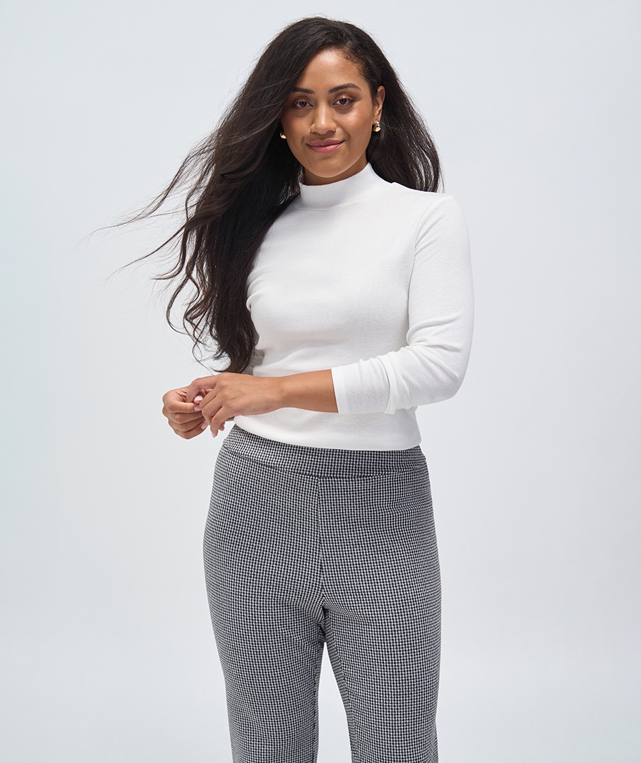 Classic Mock Neck Rib Tee