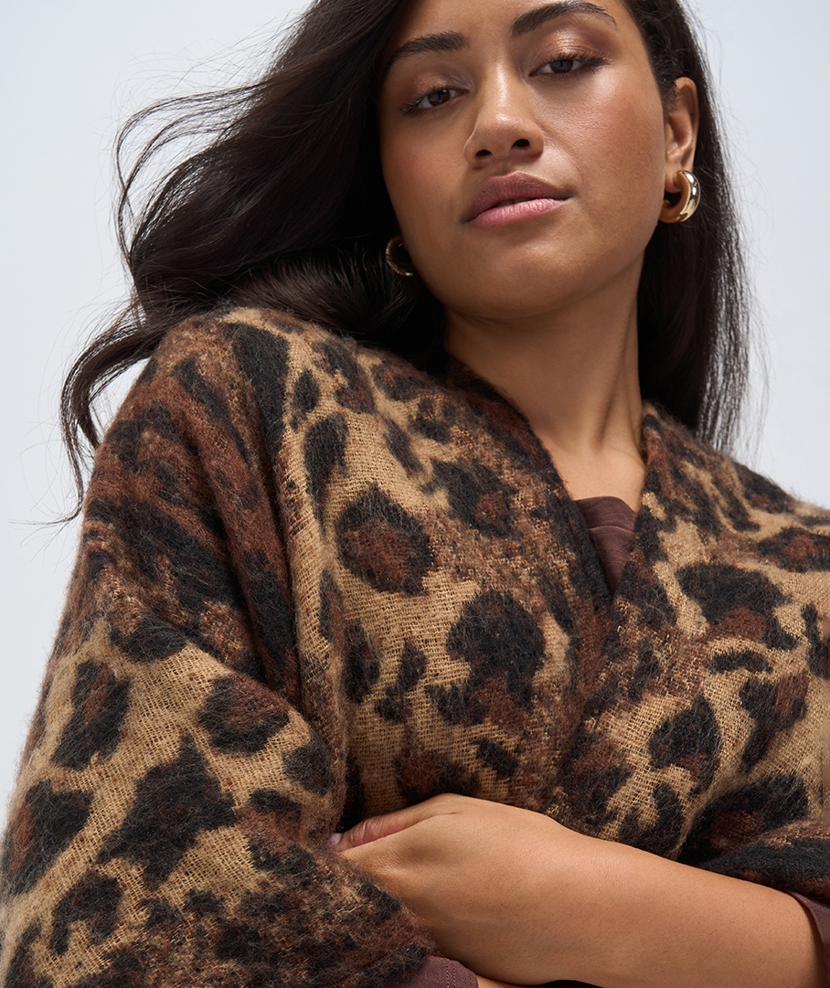 Brushed Print Cape