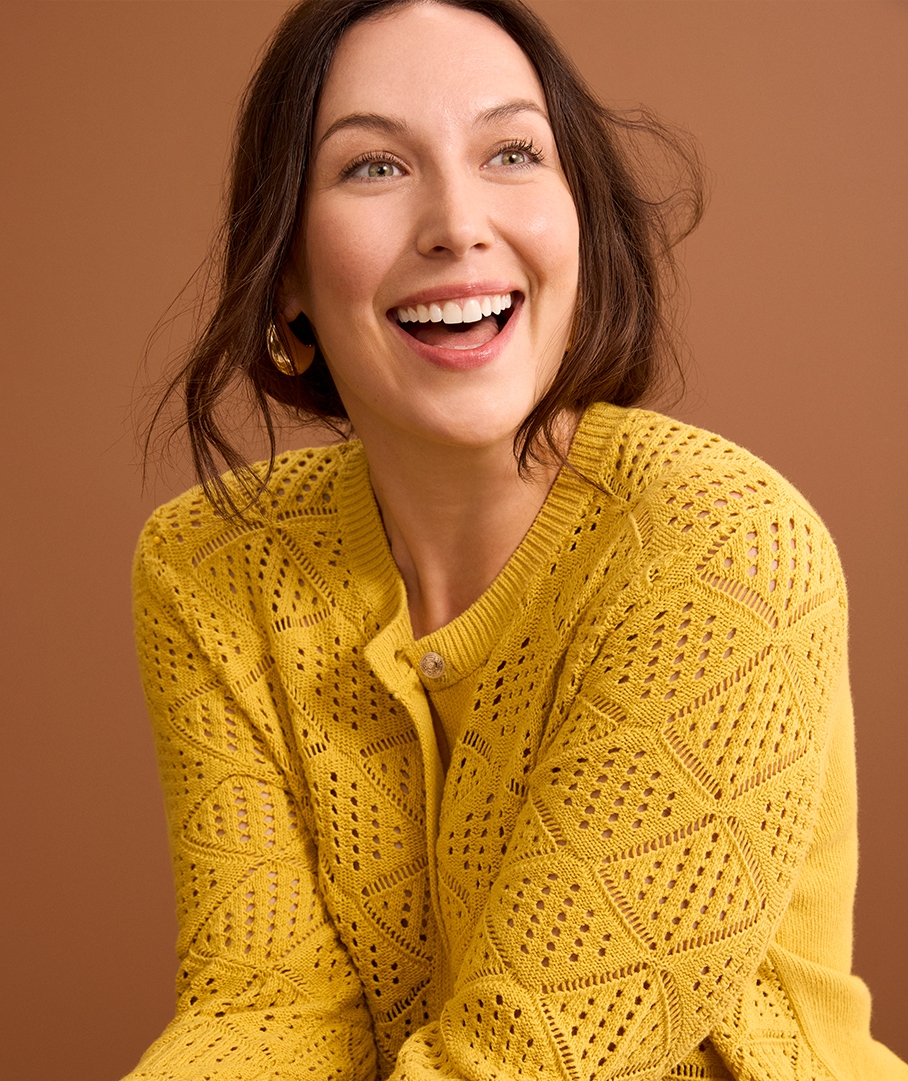 Cotton Pointelle Cardigan