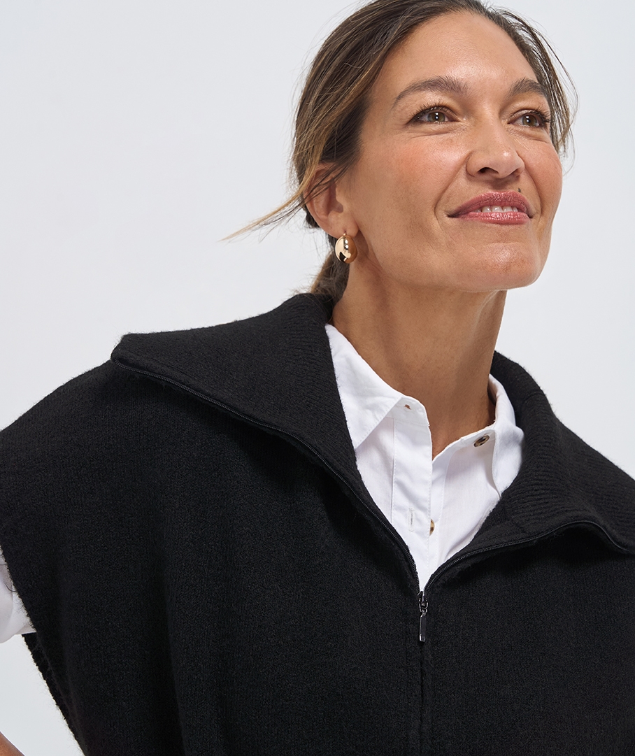 Extended Sleeve Zip Cardigan