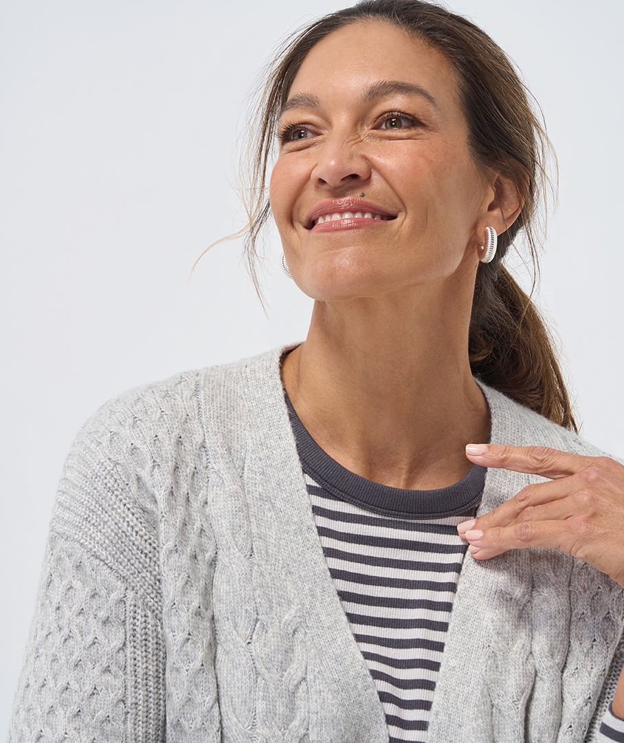 Longline Cable Cardigan
