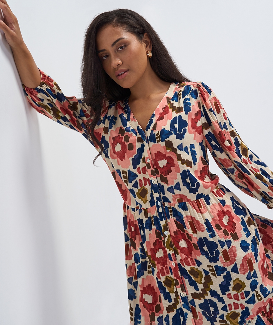 Textured Print Dress