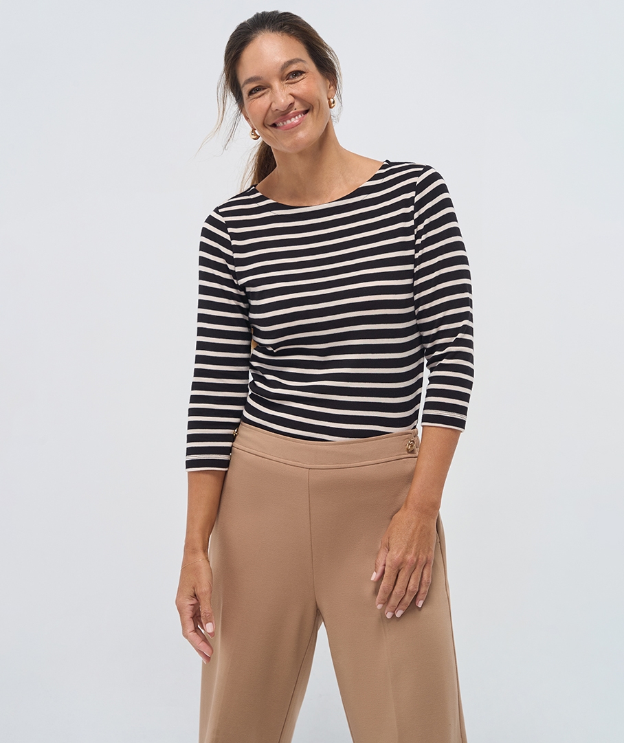 Classic Boat Neck Rib Tee