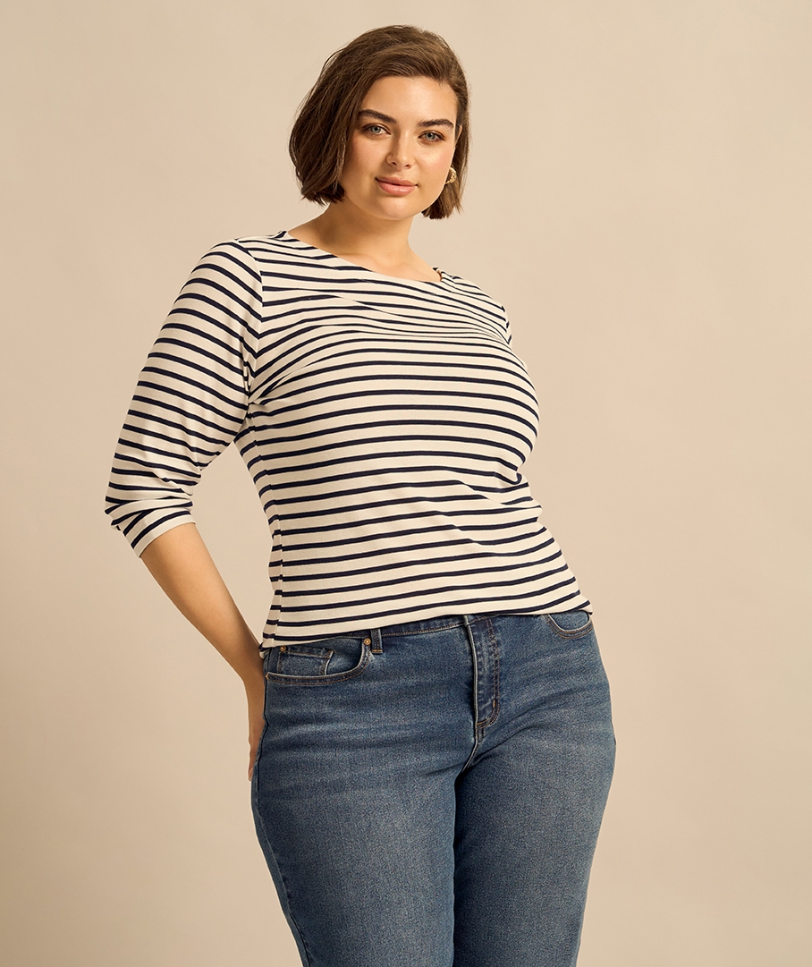 Classic Boat Neck Rib Tee