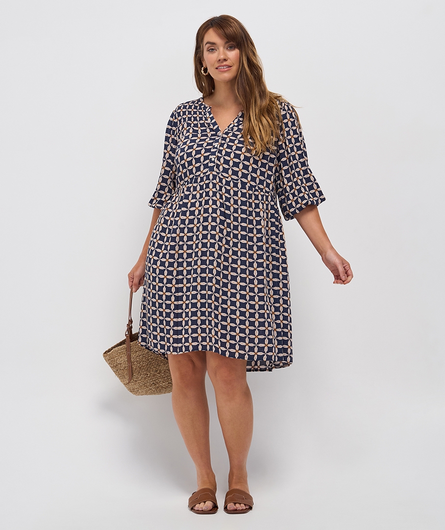 Textured Print Dress
