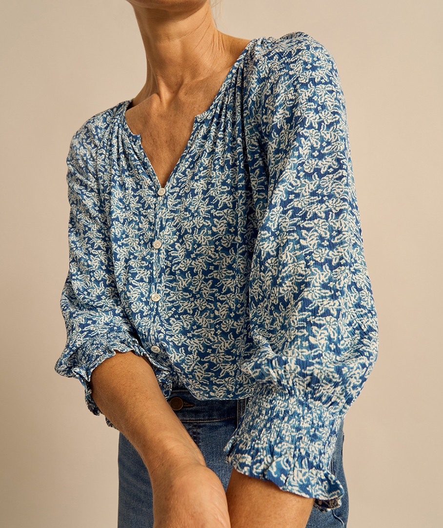 Textured Print Top