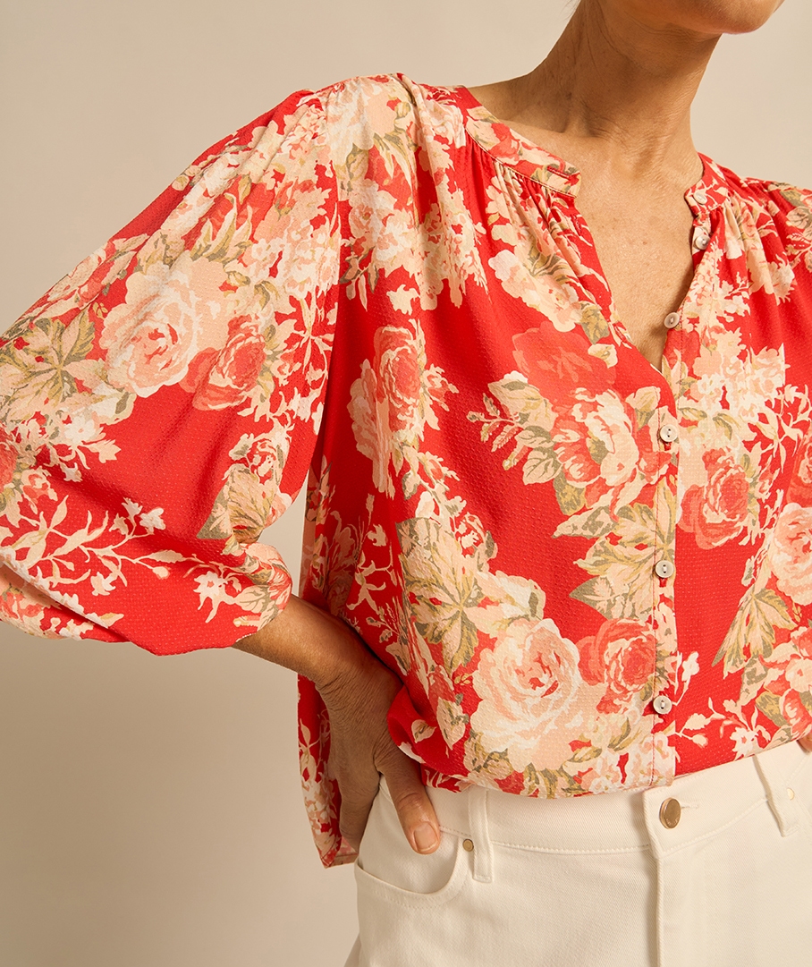 Viscose Textured Print Blouse